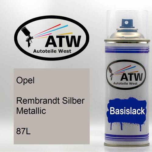 Opel, Rembrandt Silber Metallic, 87L: 400ml Sprühdose, von ATW Autoteile West.